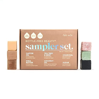 Bottle Free Shampoo & Conditioner Sampler Set (6Pcs)