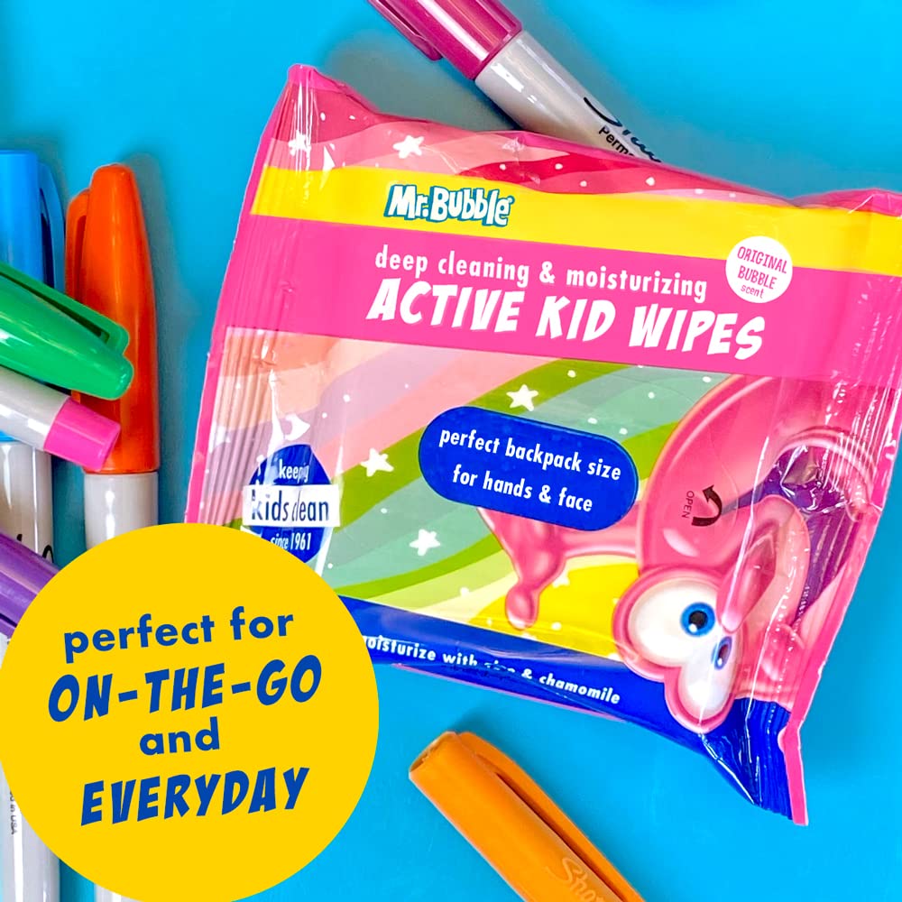 Mr. Bubble Deep Cleaning & Moisturizing Active Kid Wipes