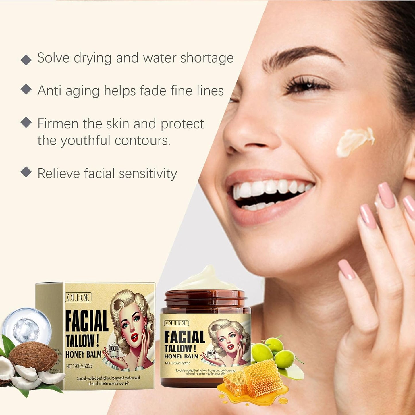 Facial Tallow Honey Balm