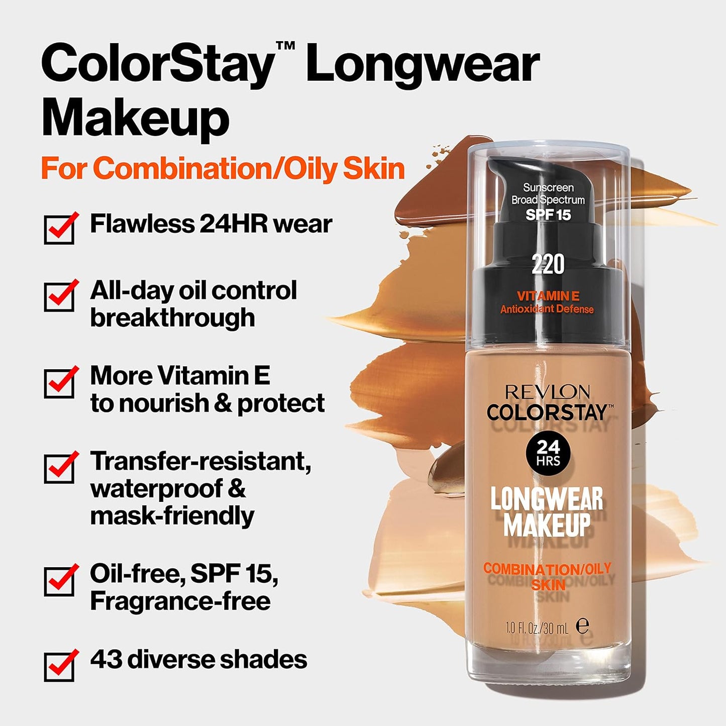 REVLON Longwear Combo/Oily + Vitamin E