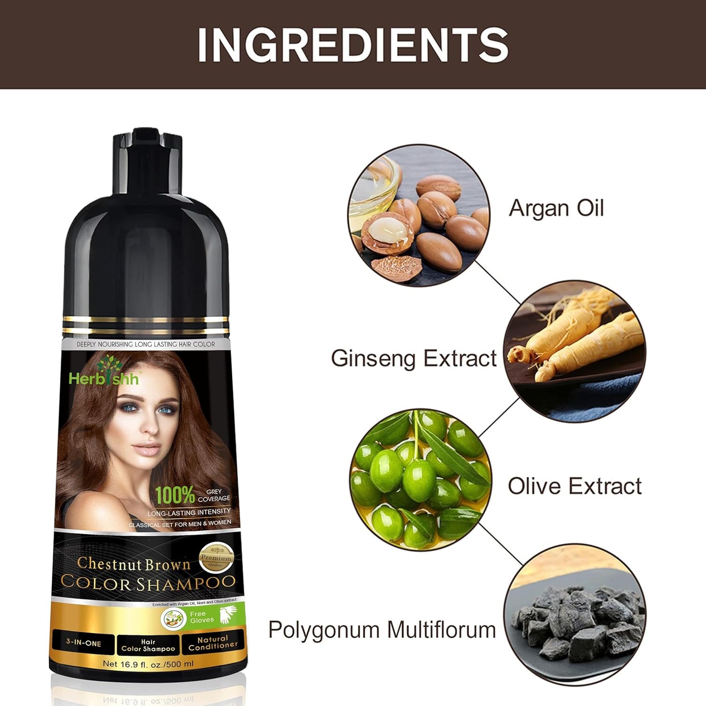 3-in-1 Hair Color Shampoo for Gray Hair