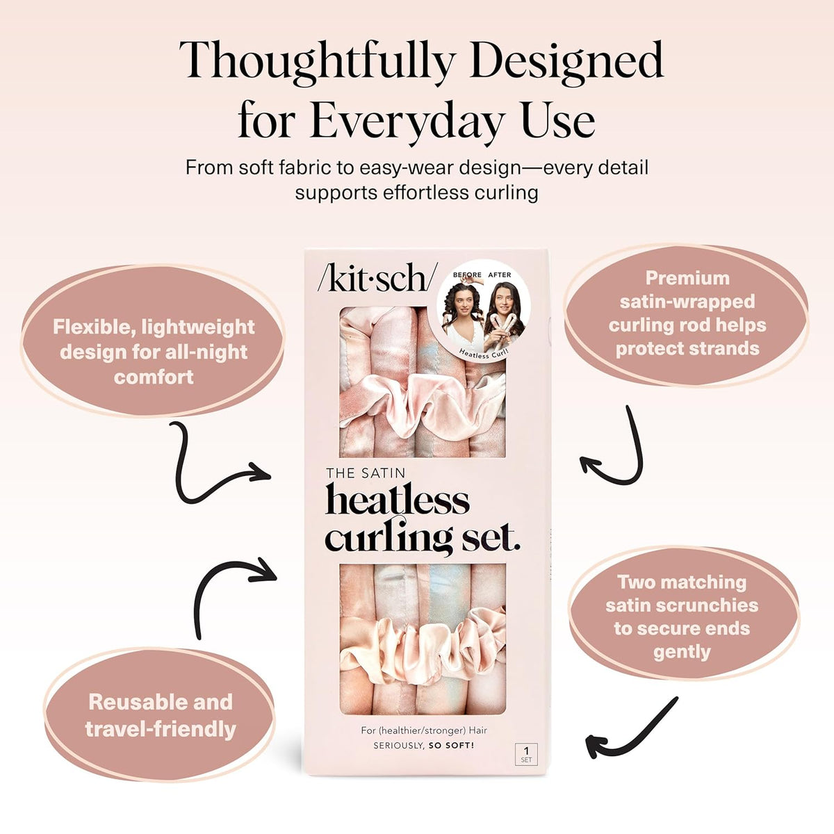 Satin Heatless Curling Set