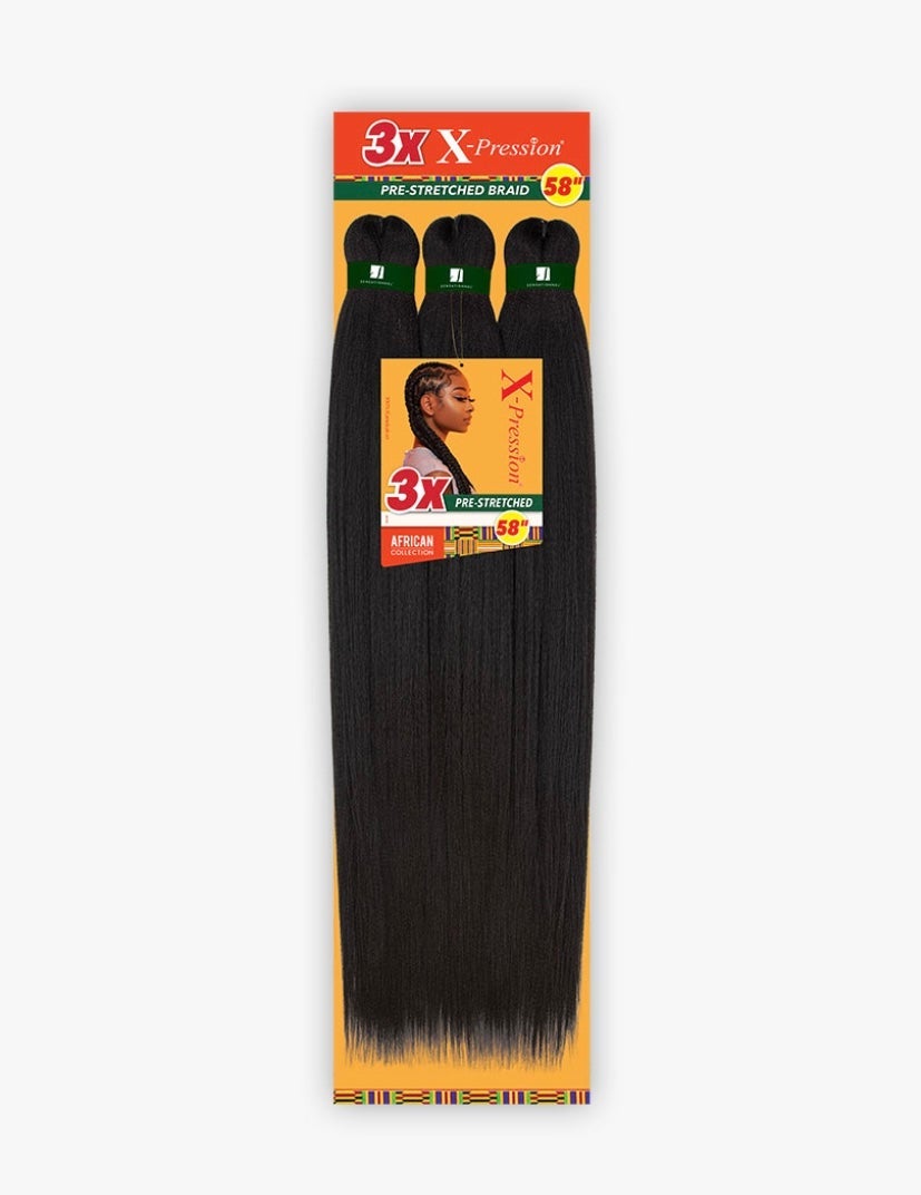 3X X-pression Pre Stretched Braid 58"